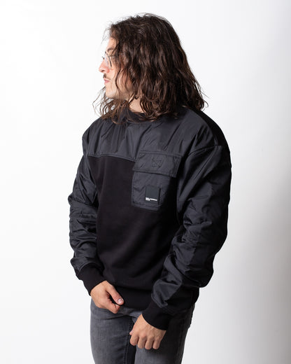 Felpa Karl Lagerfeld girocollo con dettagli in nylon uomo