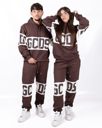 Felpa GCDS con cappuccio e maxi logo a contrasto