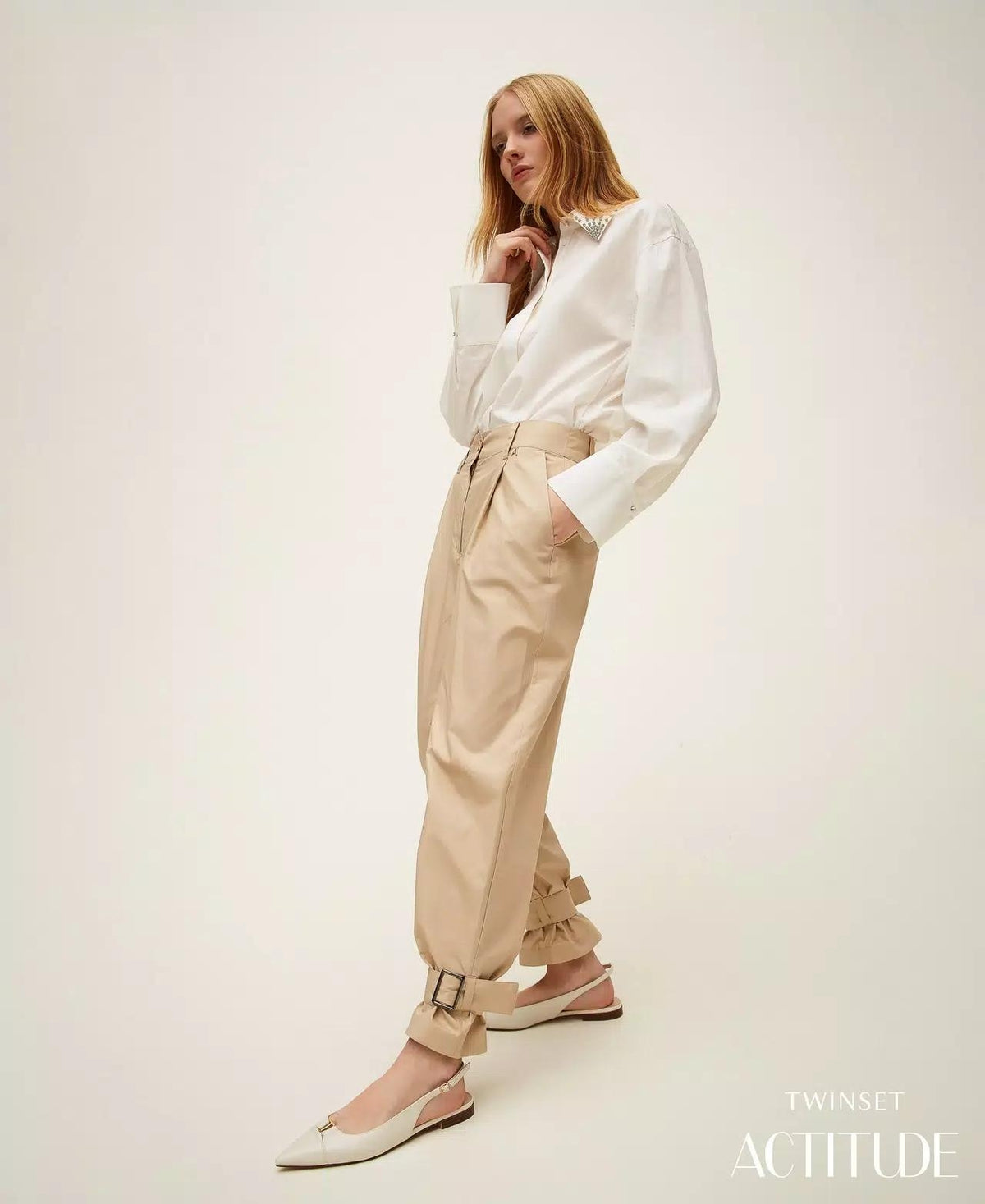 Pantalone Twinset Actitude in popeline donna
