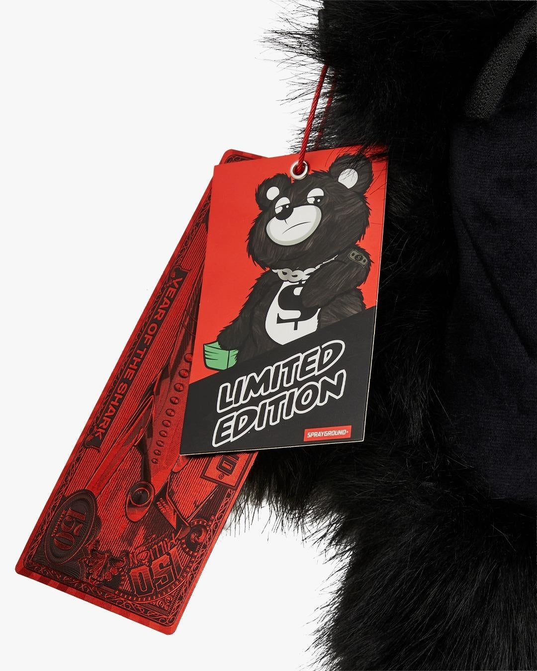 Zaino Sprayground orsetto nero "FUR CRAY BLACK BEAR CUB BACKPACK"