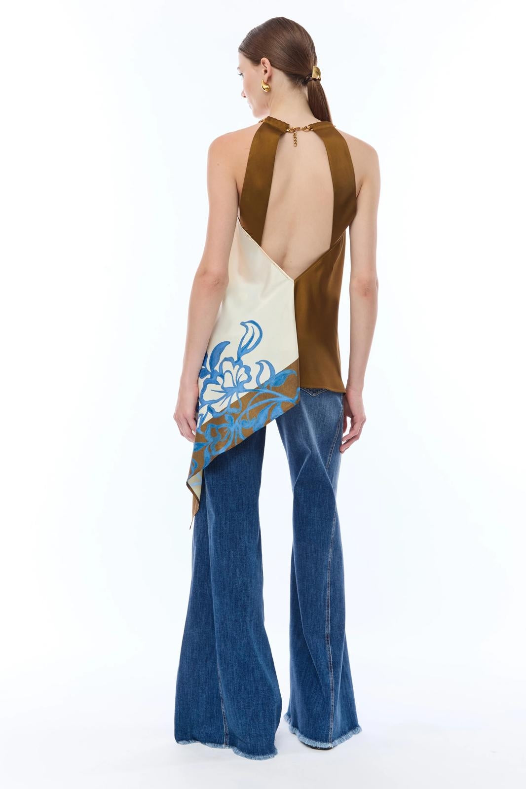 Jeans Nenette a zampa con occhielli donna