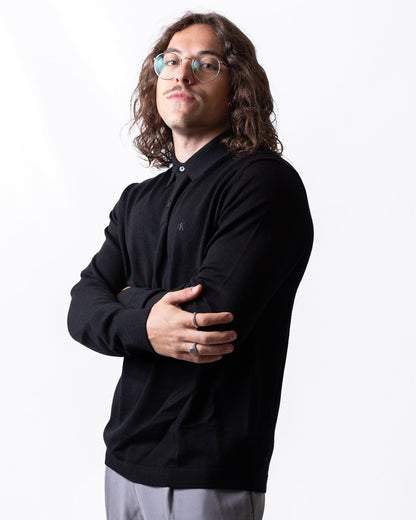 Maglia Calvin Klein polo in lana merino uomo