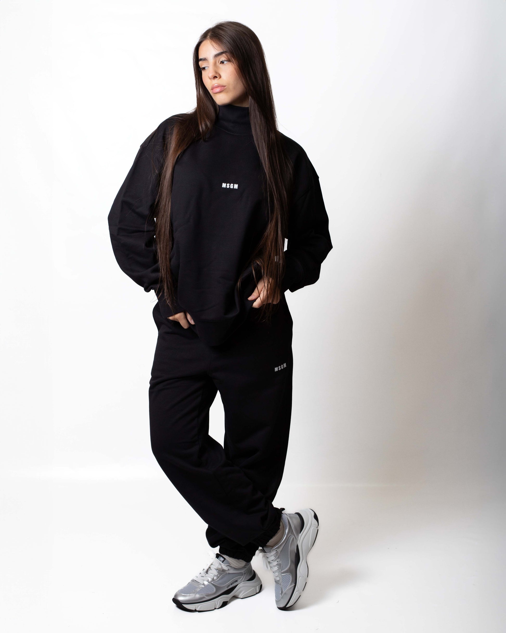 Felpa MSGM a collo alto con logo minimal