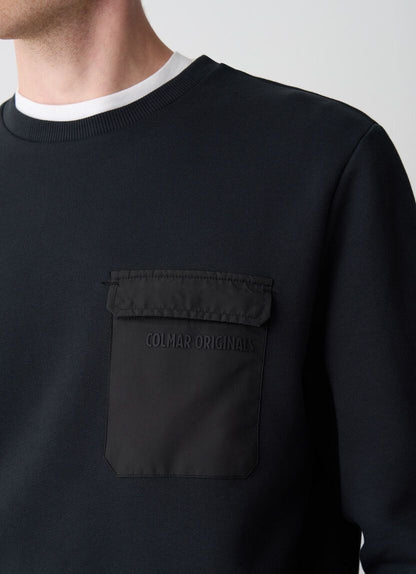 Felpa Colmar girocollo con tasca in nylon uomo