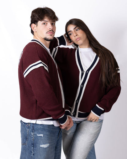 Cardigan GCDS in lana con logo ricamato e color mix