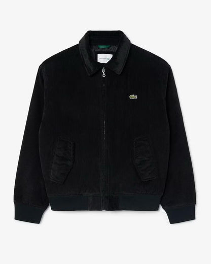 Giubbotto Lacoste in velluto a coste con logo ricamato