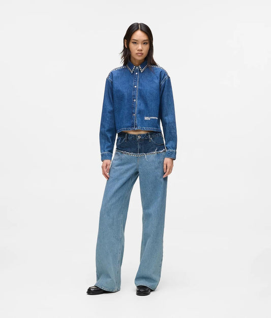Jeans Karl Lagerfeld mid rise relaxed con borchie donna