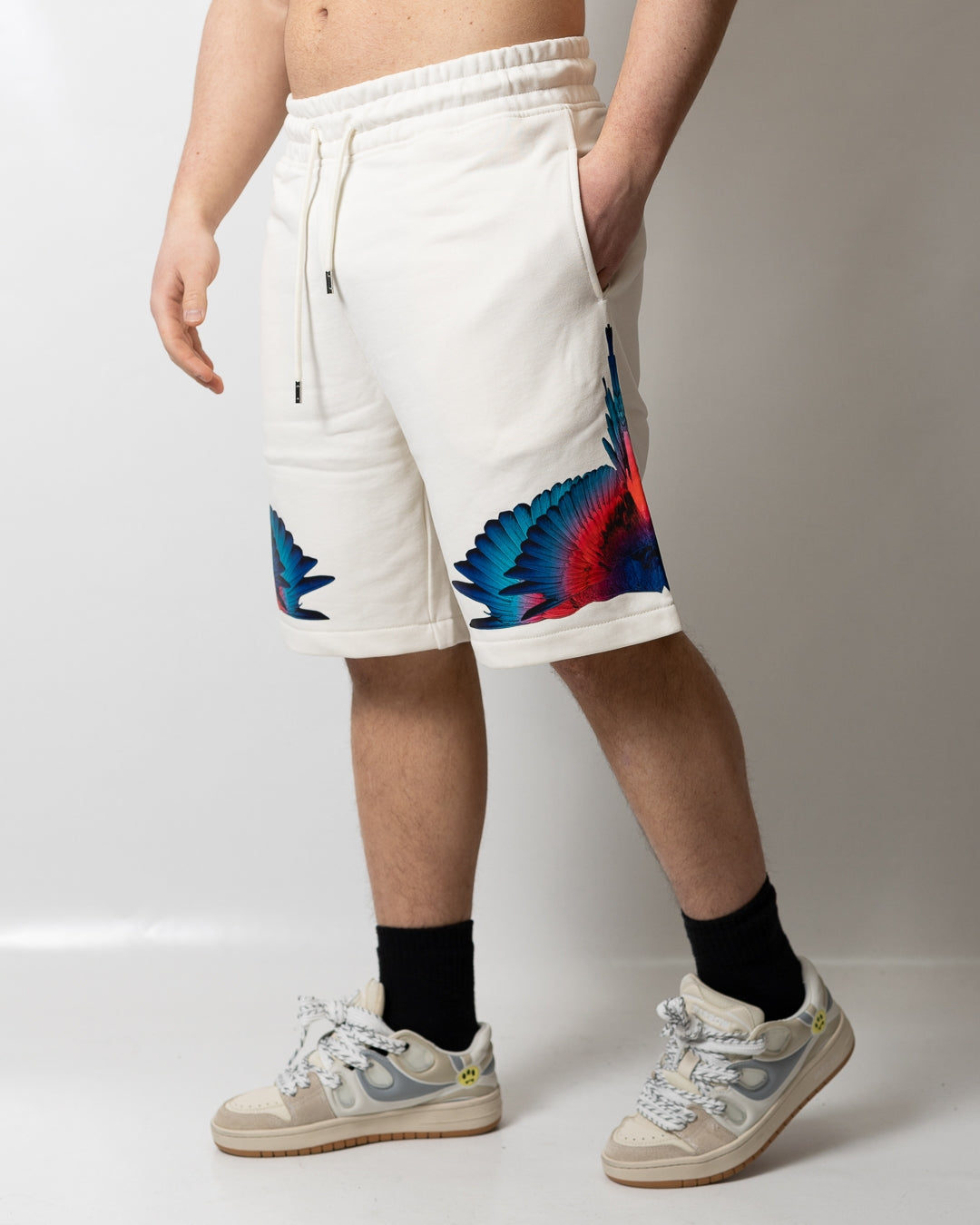 Bermuda Marcelo Burlon in felpa "Icon Wings" uomo