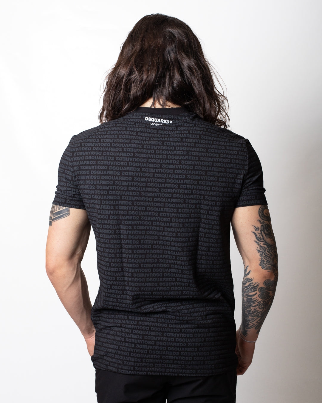 T-Shirt e boxer Dsquared2 con logo stampato all-over uomo