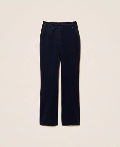 Pantalone Twinset Actitude flare in velluto donna