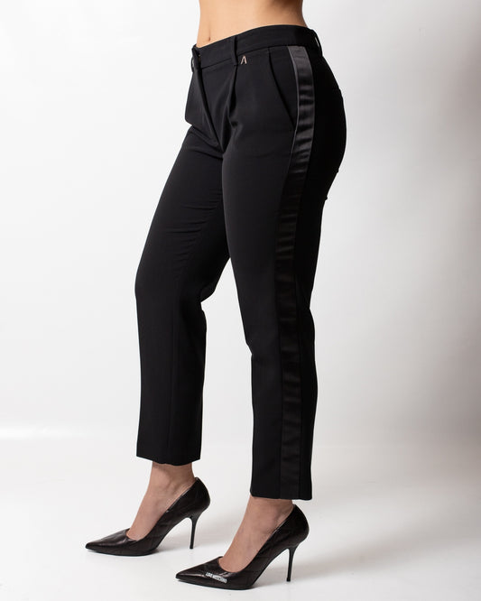 Pantalone Twinset Actitude con fasce in satin donna