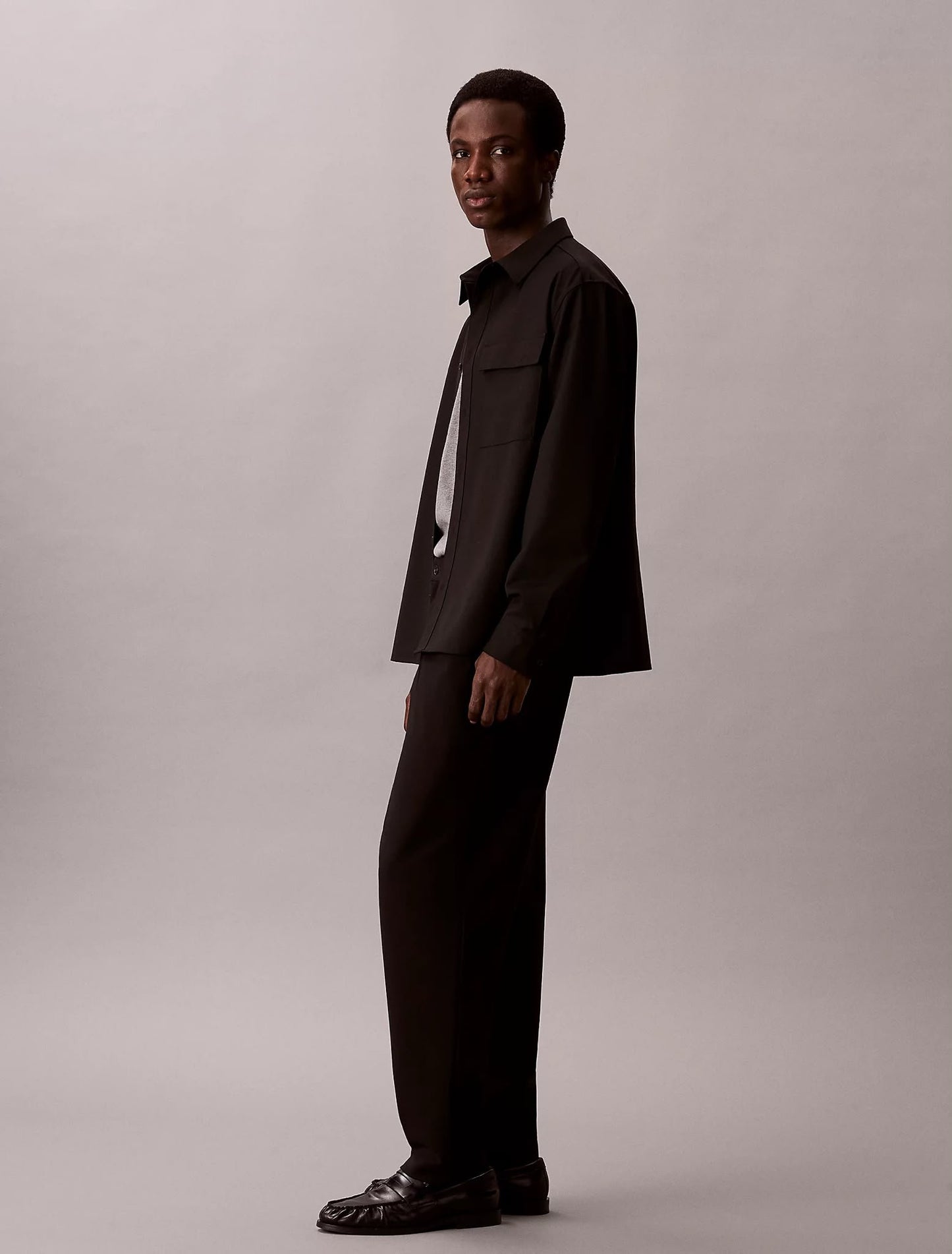 Pantalone Calvin Klein wide leg in misto viscosa uomo