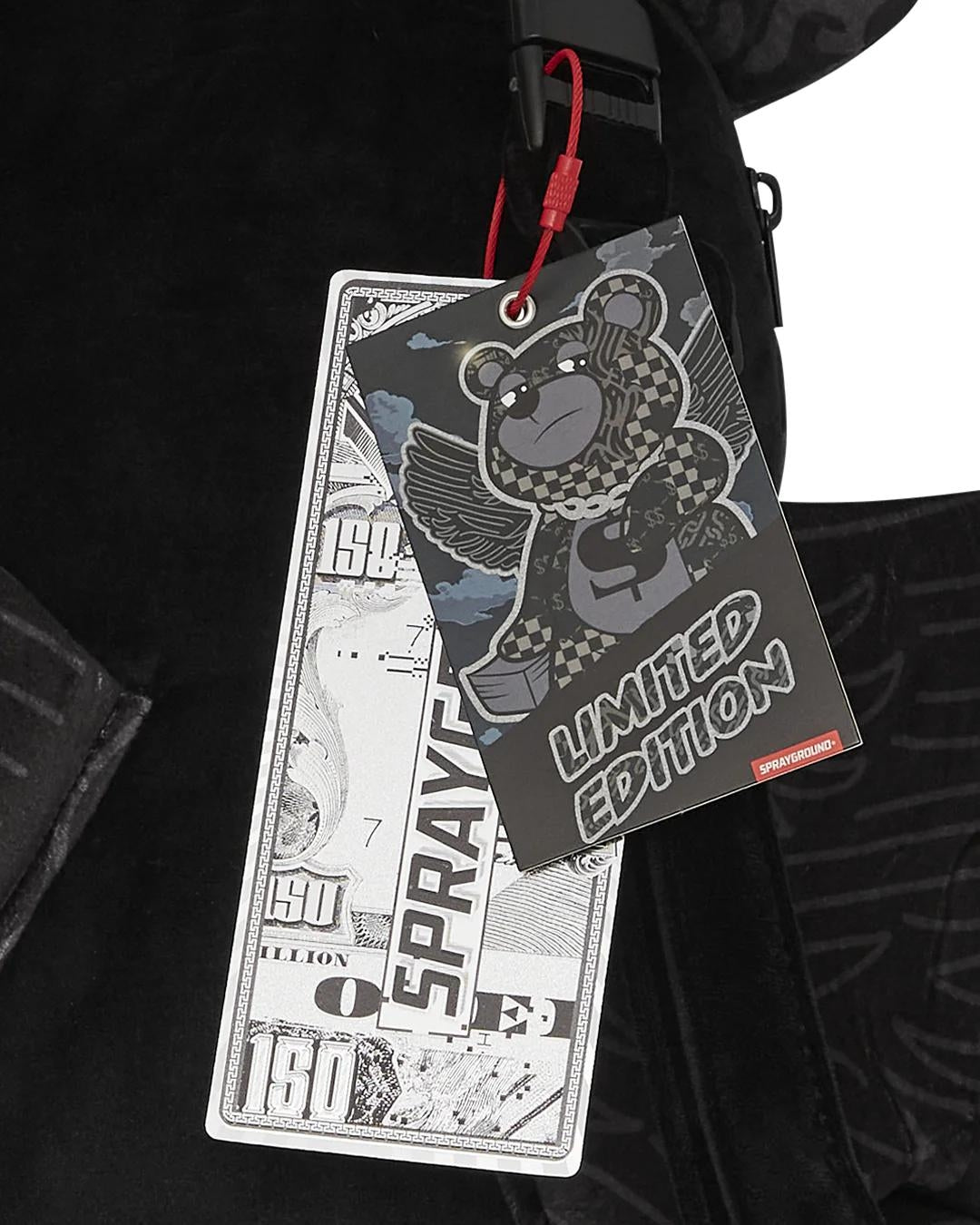 Zaino Sprayground orsetto nero 3AM Check Tedd Beary  Moneybear Backpack