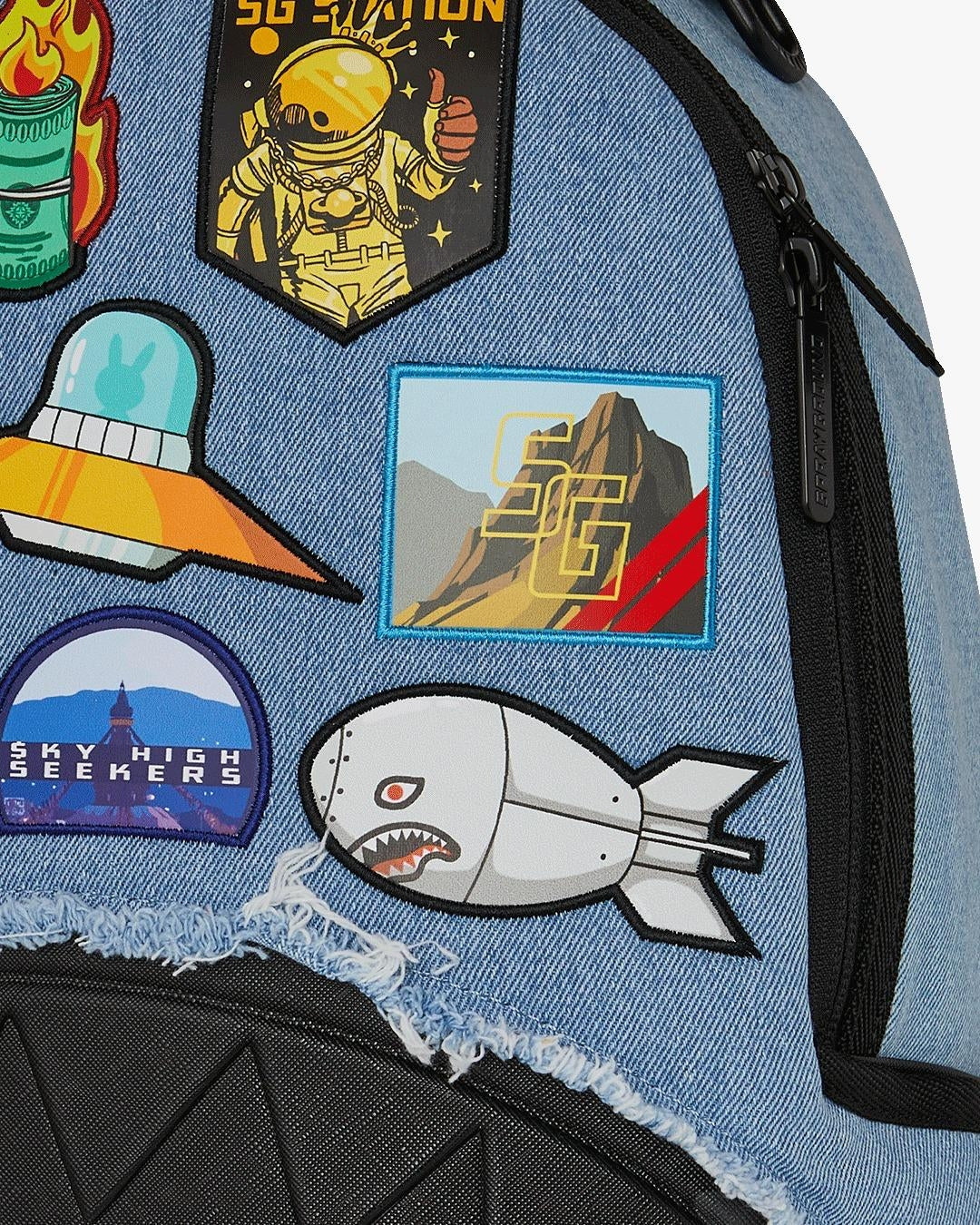 Zaino Sprayground denim "DENIM TEAR 3 AM PATCHES BACKPACK"