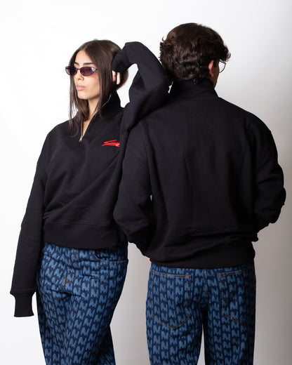 Felpa MSGM a mezza zip con logo ricamato