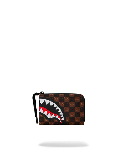 Portafoglio Sprayground marrone SHARKS IN PARIS WTF BUBBLE BROWN CHECK WALLET 