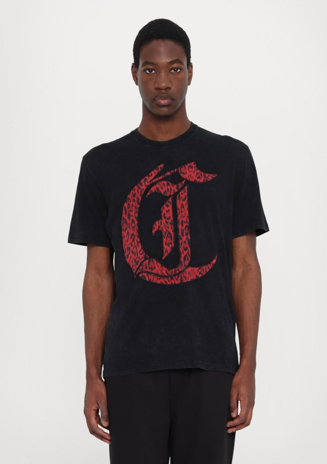 T-Shirt Just Cavalli con maxi logo animalier uomo