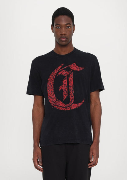 T-Shirt Just Cavalli con maxi logo animalier uomo
