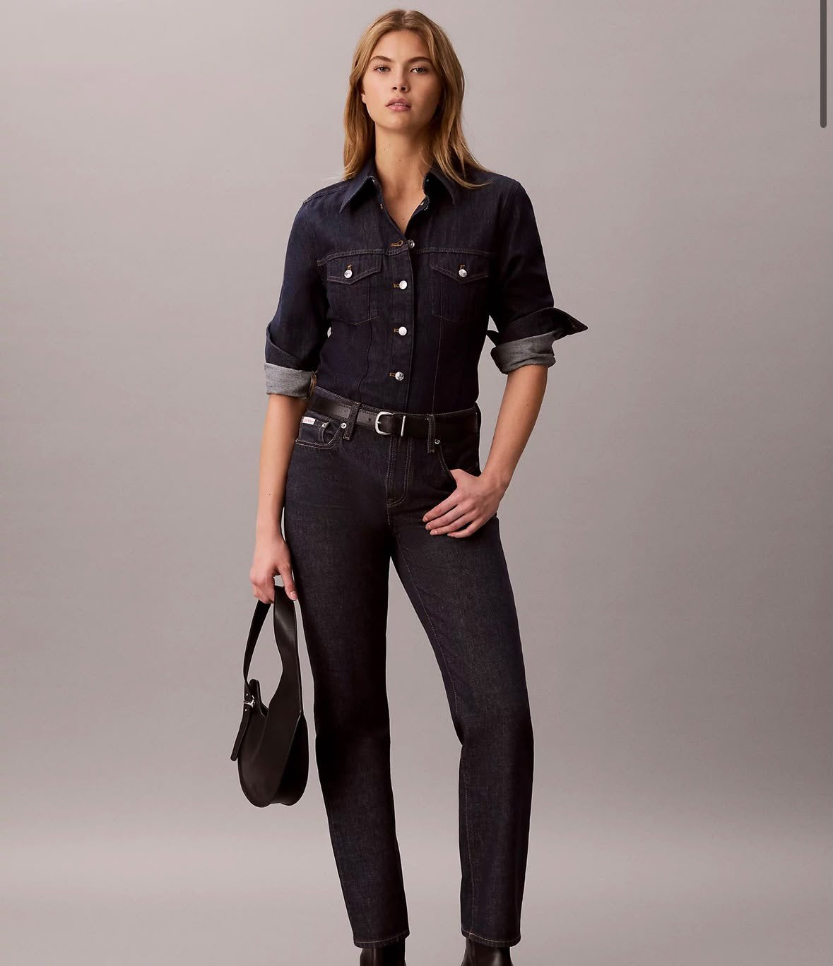 Camicia Calvin Klein Jeans in denim con cuciture a contrasto