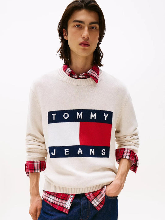 Maglia Tommy Jeans girocollo "Regular Flag" uomo