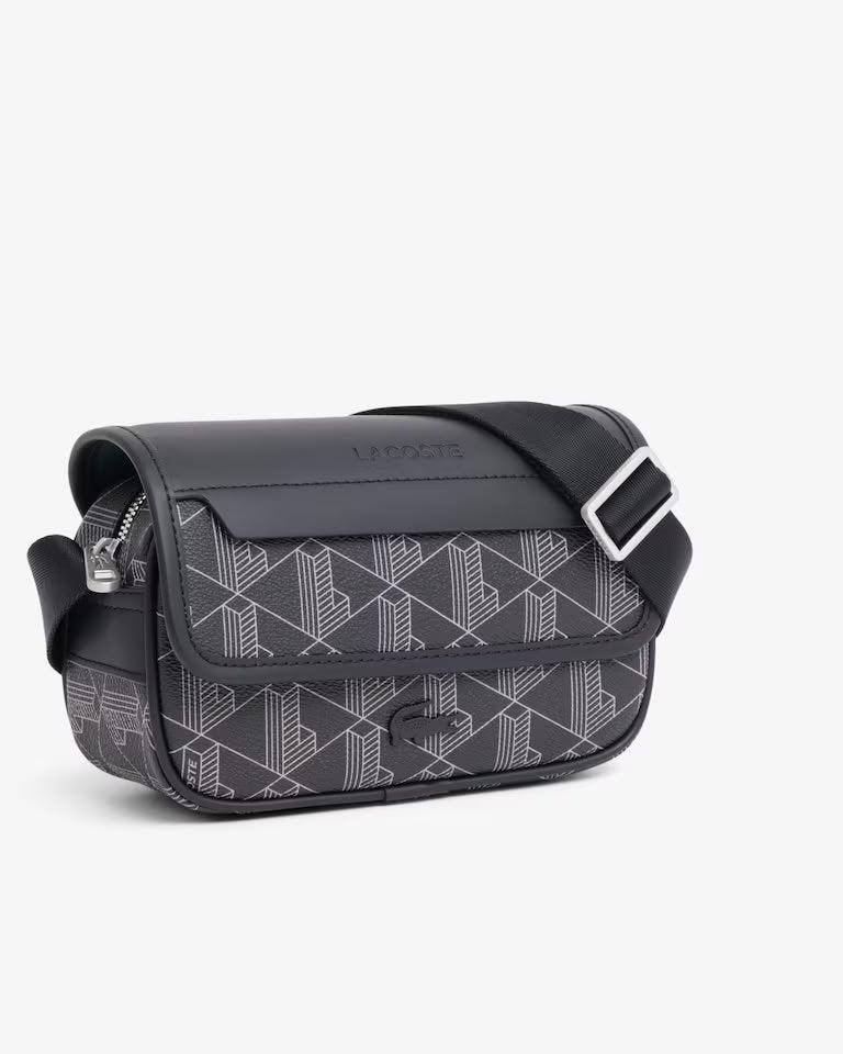 Tracolla Lacoste in simil pelle con stampa logo monogram