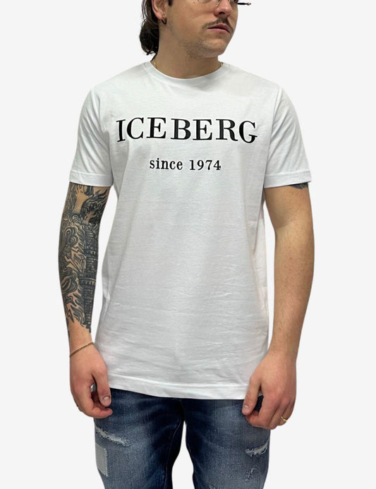 T-Shirt Iceberg logo ricamato uomo