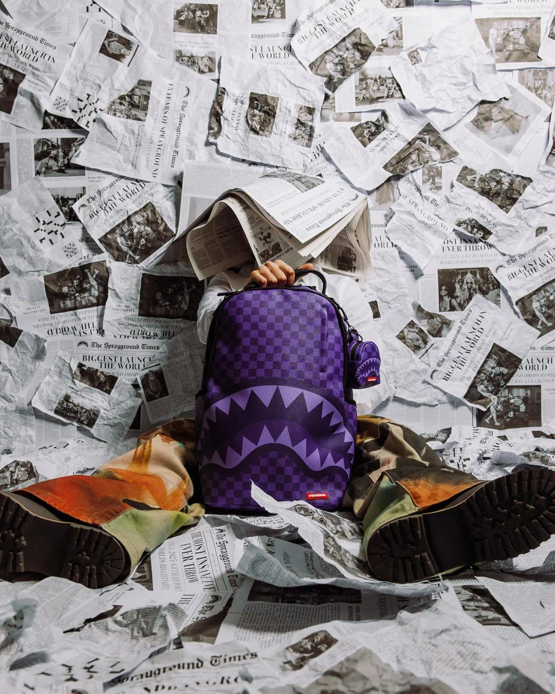 Portachiavi Sprayground viola Purple shark sharks in paris keychain