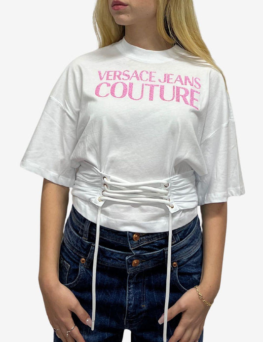 T-Shirt Versace Jeans Couture con lacci donna