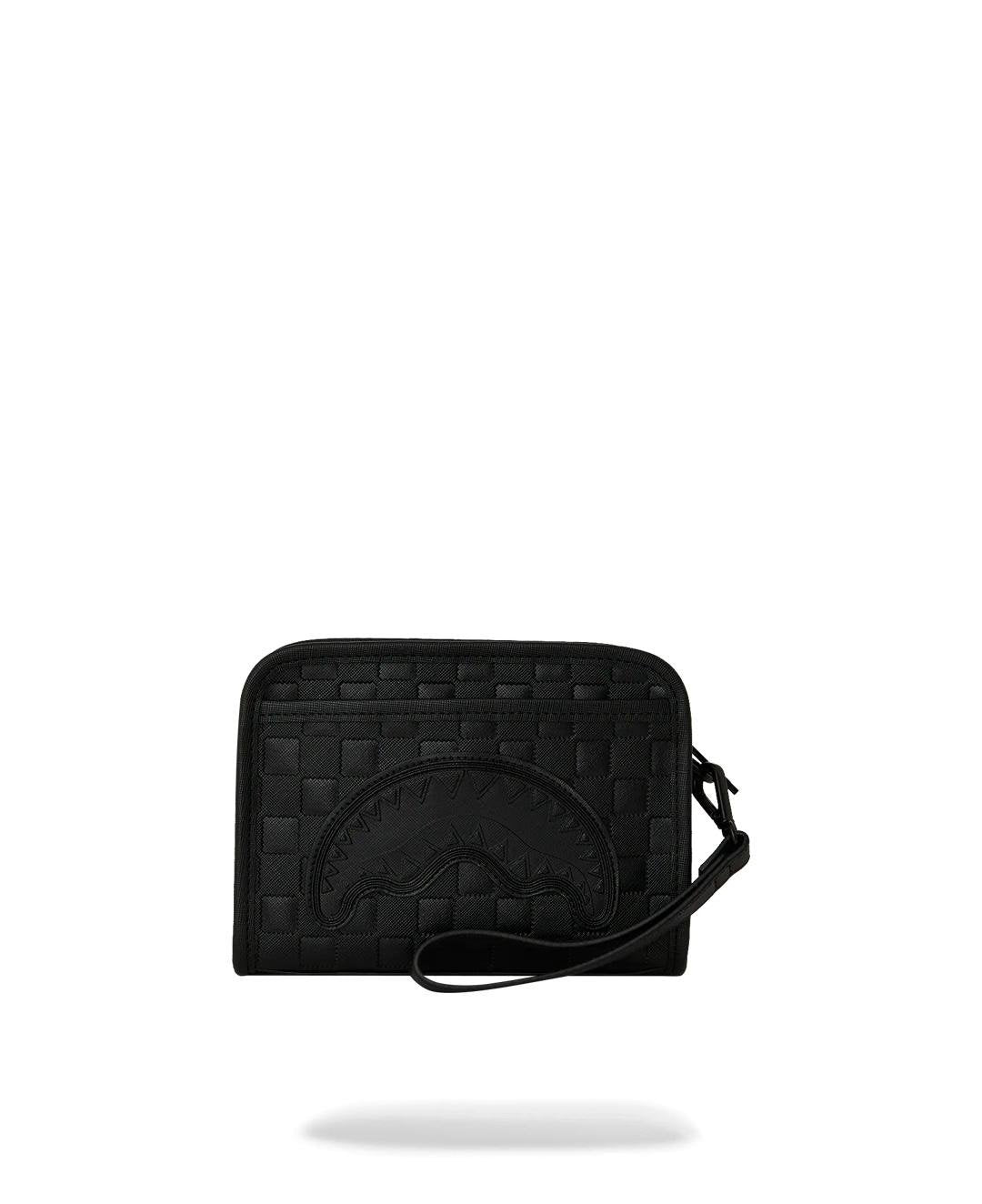 Pochette Sprayground nero RAISED CHECK HANDBAG con tracolla e polsino 