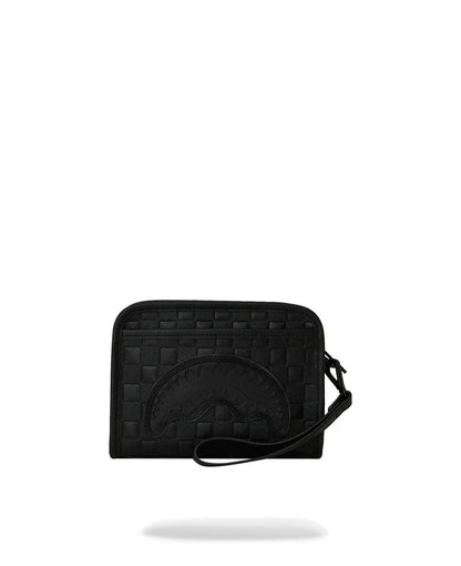 Pochette Sprayground nero RAISED CHECK HANDBAG con tracolla e polsino 