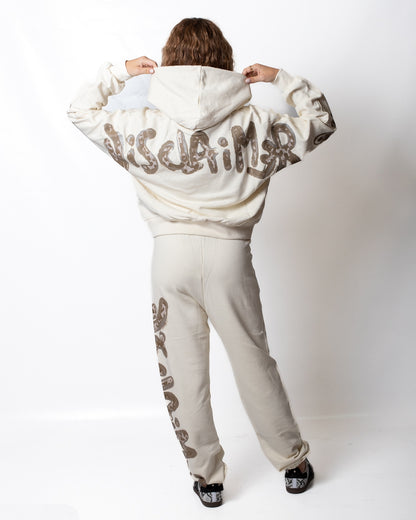 Pantalone Disclaimer in felpa con logo glitterato donna