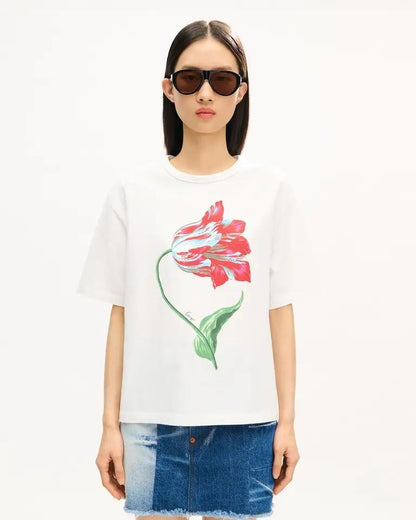T-shirt Kenzo Paris con stampa "Tulipan" e logo