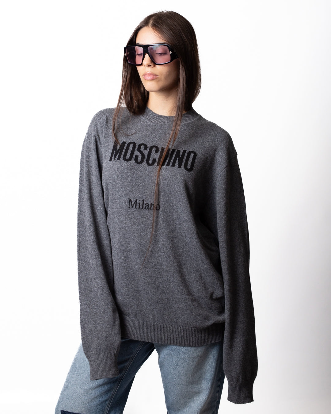 Maglia Moschino in misto lana con logo basic