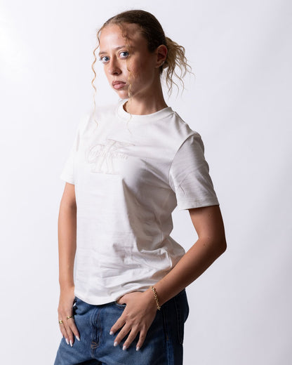 T-Shirt Calvin Klein girocollo "Embroidery Logo" donna