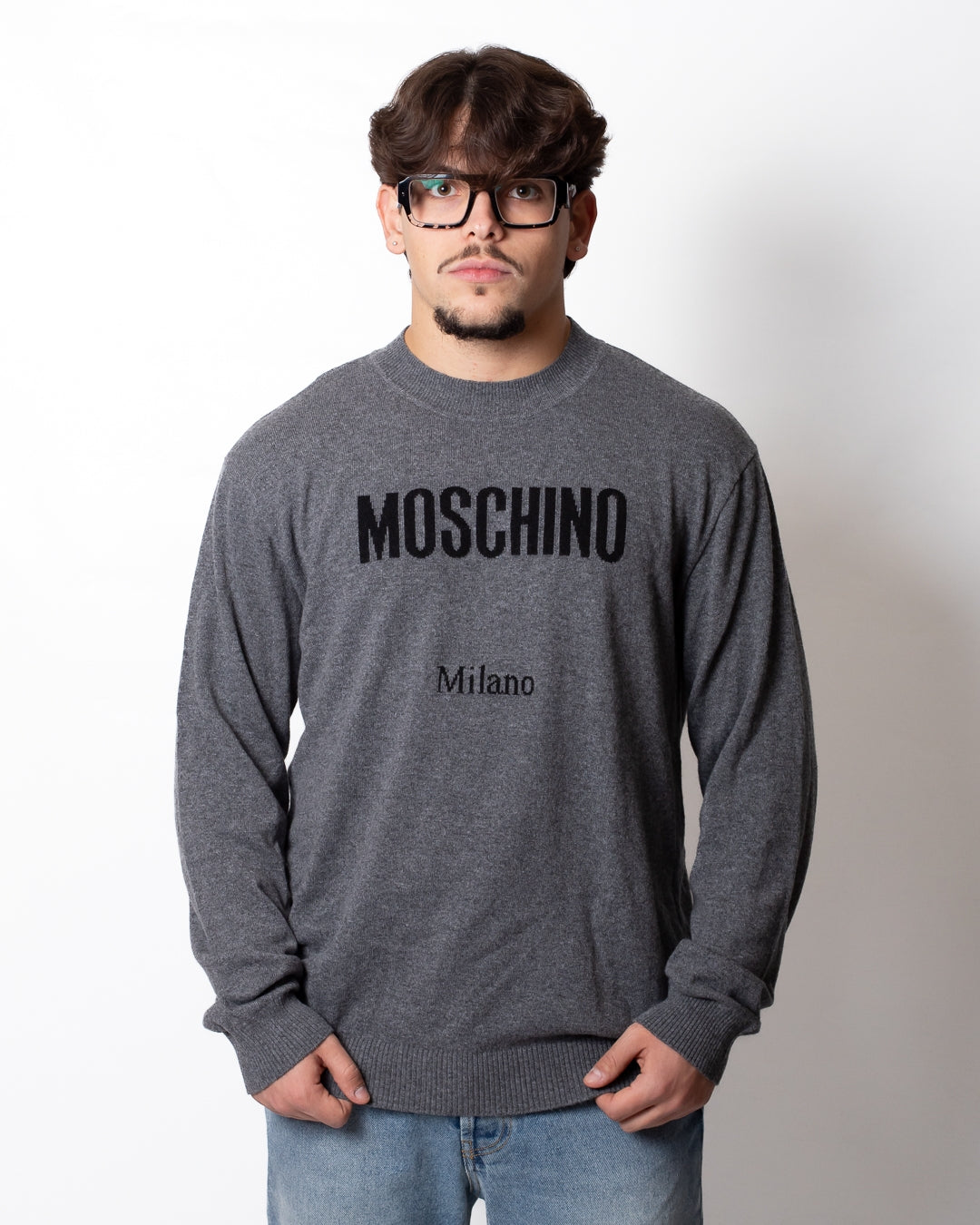 Maglia Moschino in misto lana con logo basic