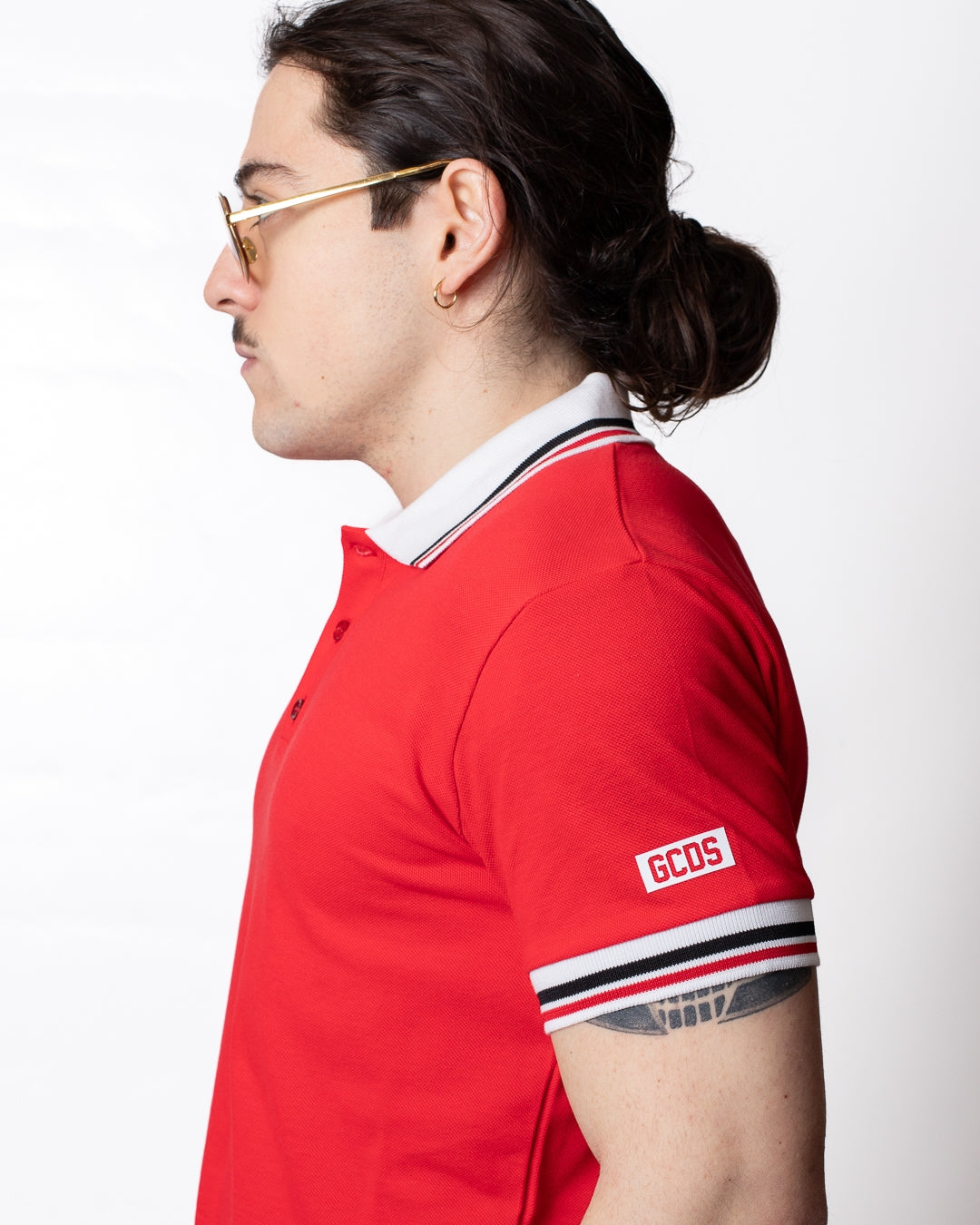 Polo GCDS con fasce a contrasto uomo