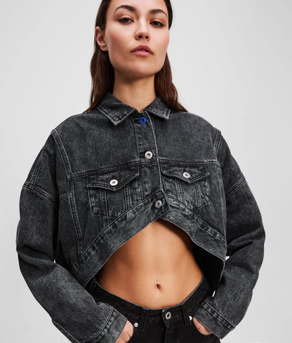 Giubbotto Karl Lagerfeld Jeans in denim con dettaglio cut-out donna