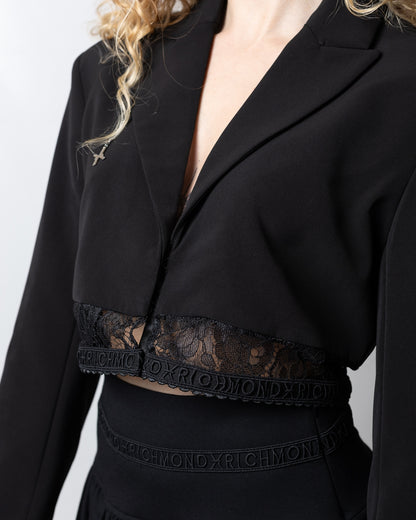 Giacca blazer Richmond X cropped con pizzo donna