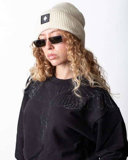 Felpa Marcelo Burlon girocollo con strass donna