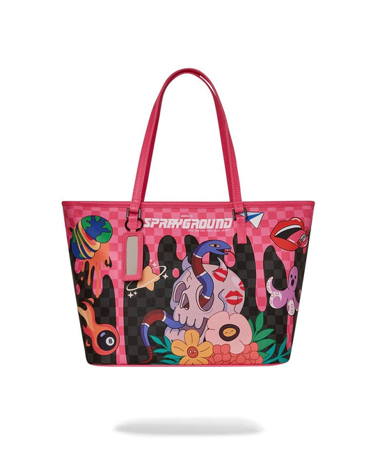 Borsa Sprayground nero WTF skull drip tote