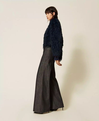 Jeans Twinset Actitude wide leg con cintura donna