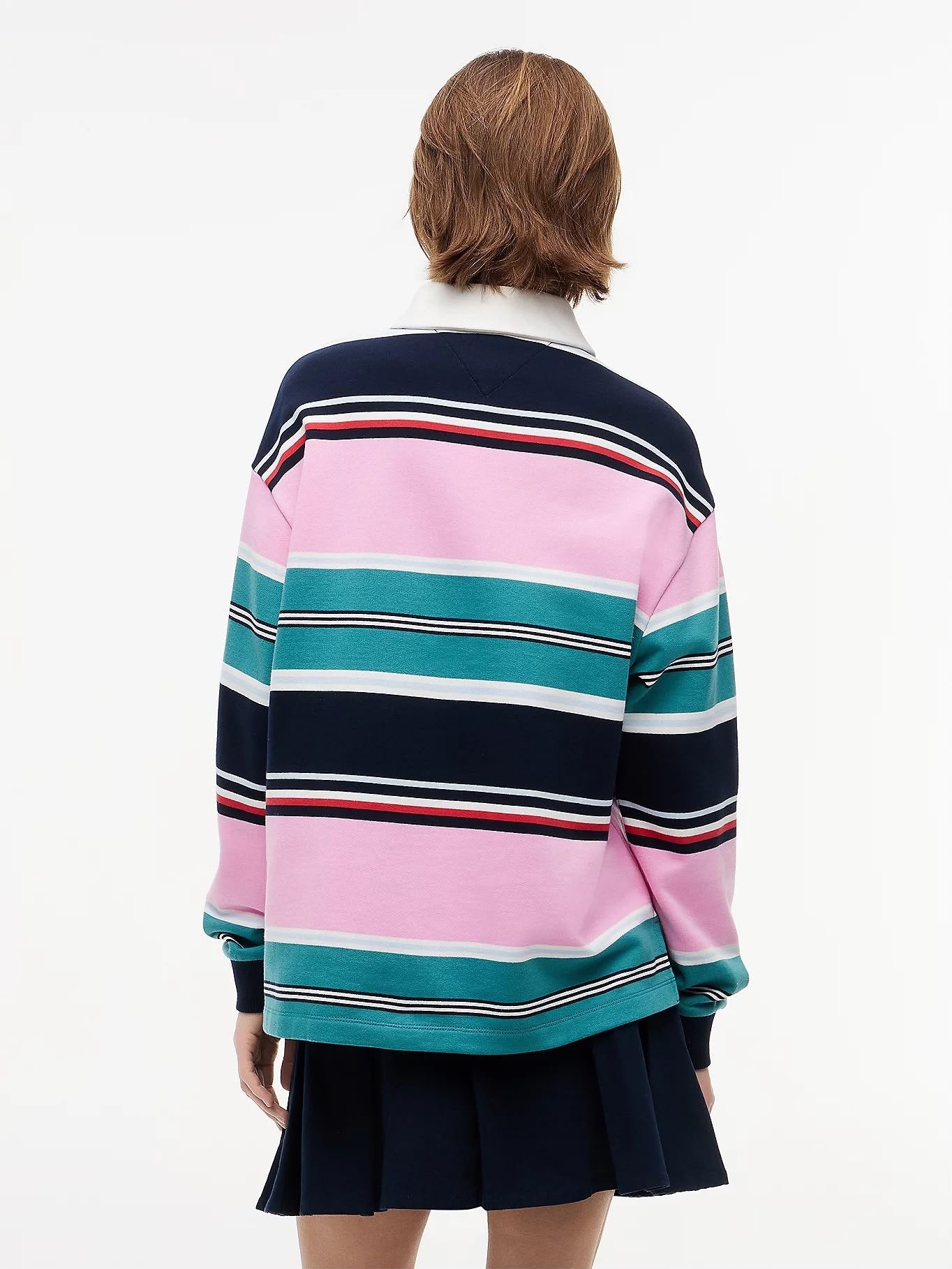 Polo Tommy Jeans "Flag Multi Stripe Rugby" donna