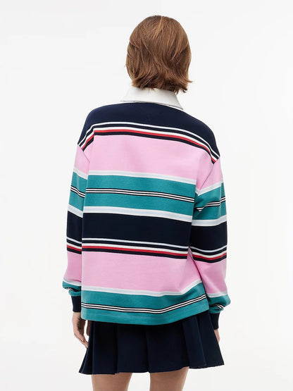 Polo Tommy Jeans "Flag Multi Stripe Rugby" donna