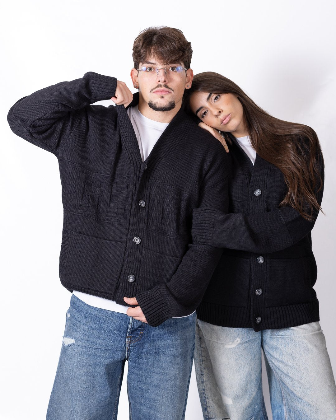 Cardigan GCDS in lana con logo jacquard
