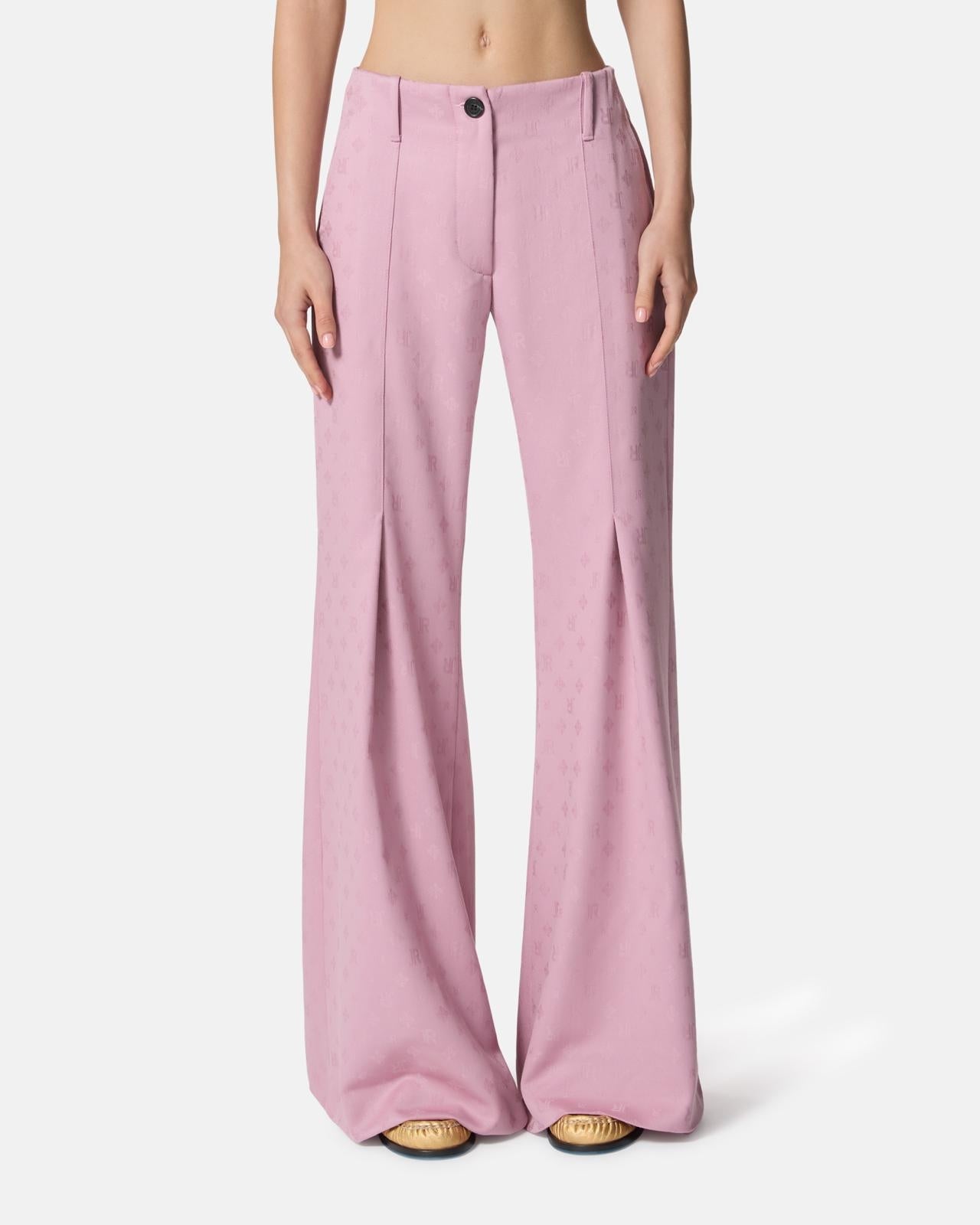 Pantalone John Richmond chino in lana con logo jacquard donna