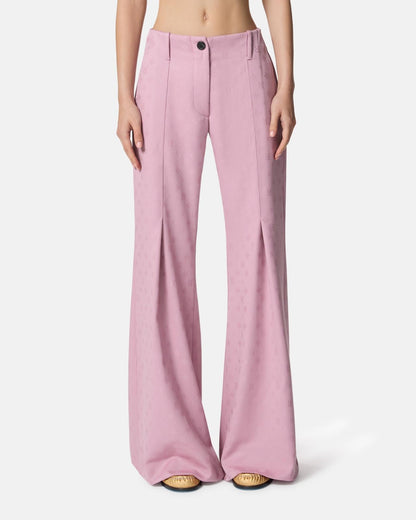 Pantalone John Richmond chino in lana con logo jacquard donna