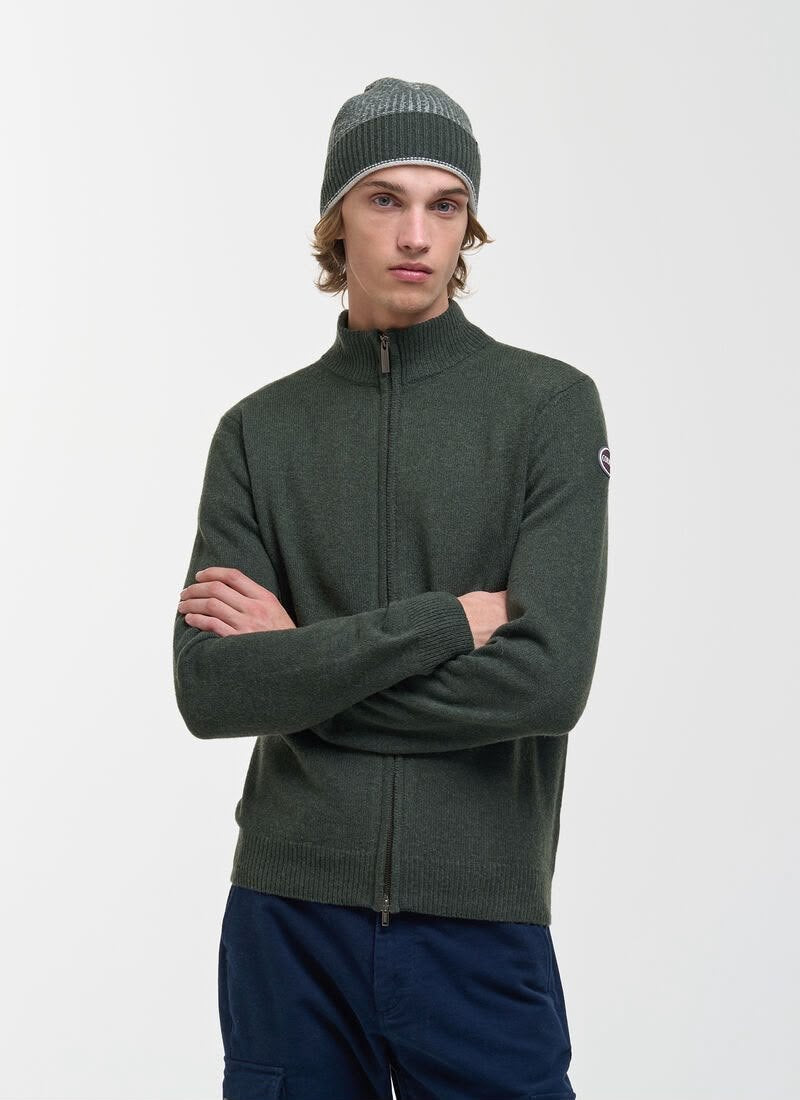 Maglia Colmar full zip in lana con logo uomo
