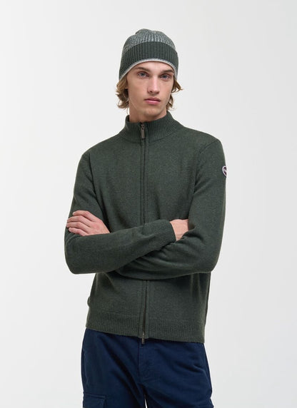 Maglia Colmar full zip in lana con logo uomo
