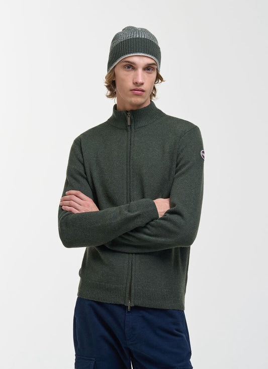 Maglia Colmar full zip in lana con logo uomo