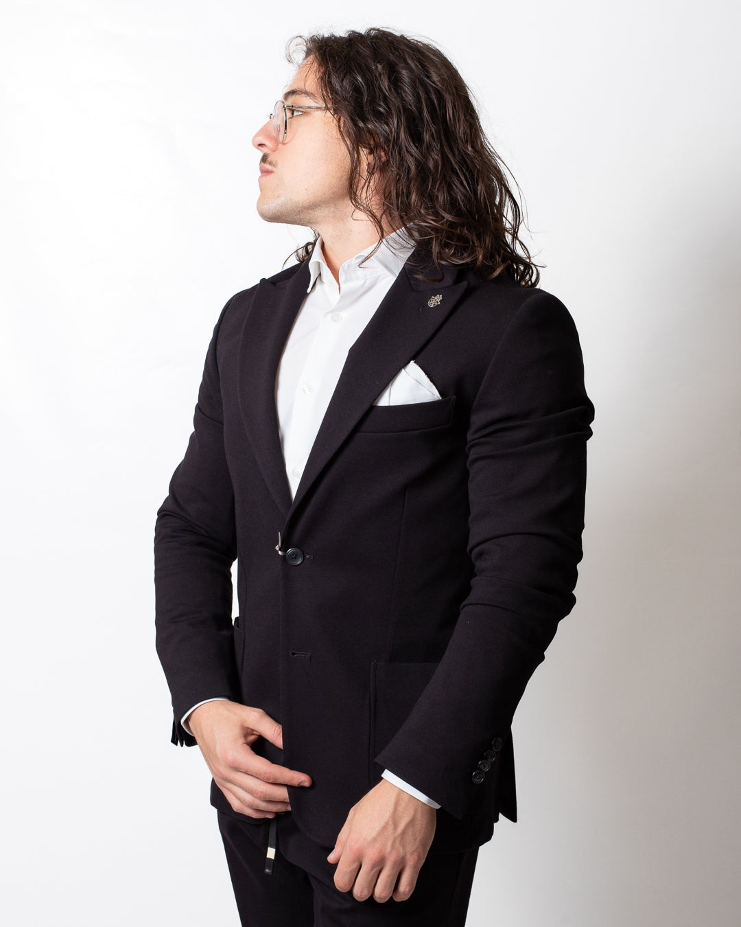 Giacca blazer Daniele Alessandrini monopetto con spilla uomo